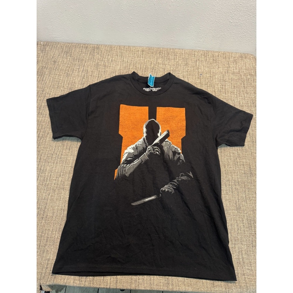 Call of Duty Black Ops 2 T-Shirt Men's L Black Graphic Print Cotton Crew Neck